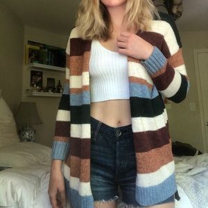 American Eagle Striped Cardigan